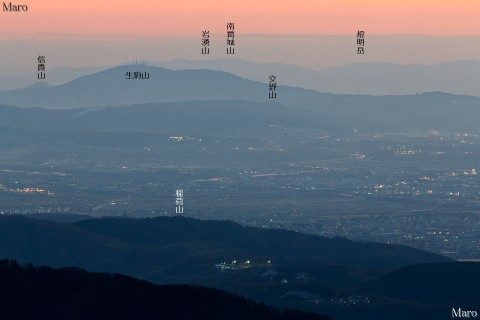 比叡山 四明岳から生駒山、交野山、遠くに和泉山脈の山々を望む 2012年11月