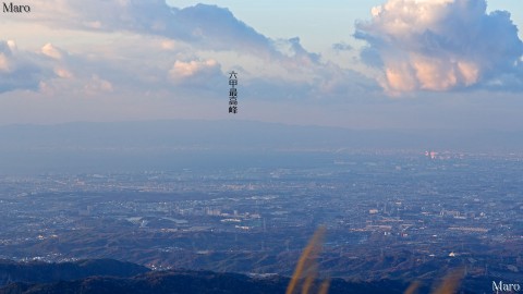 岩湧山から大阪平野、大阪湾、六甲山を望む 和泉山脈 2012年12月