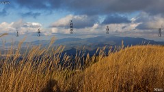 カヤト（ススキ）茂る岩湧山から金剛山地の山々を望む 2012年12月