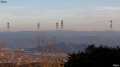 雲山峰から和歌山県最高峰の龍神岳、護摩壇山を望む 2012年12月