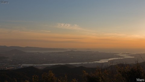雲山峰（青少年の森広場）から和歌山市の夕景を望む 2012年12月