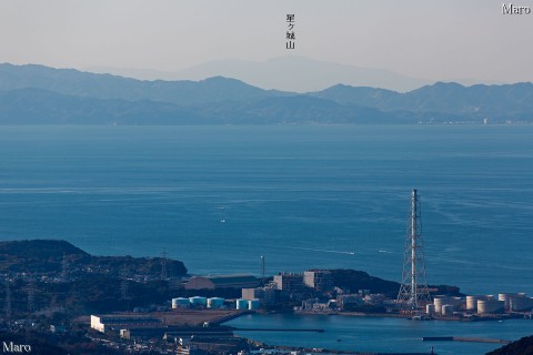 大福山から多奈川第2発電所、淡路島を越えて小豆島を望む 2012年12月