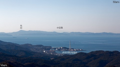 大福山から多奈川第2発電所、「淡路富士」先山を望む 2012年12月
