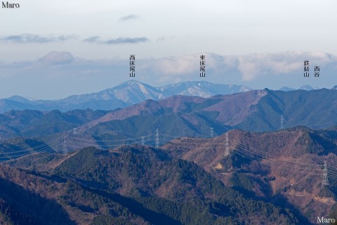 千ヶ峰から床尾山の周辺峰を望む 兵庫県神河町、多可町 2012年12月