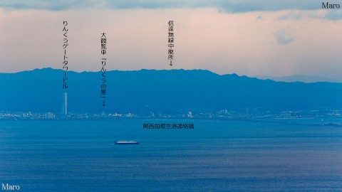 神戸の菊水山から関西国際空港連絡橋、りんくうゲートタワービルを遠望 2013年1月
