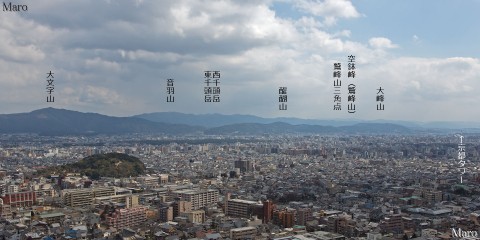 左大文字山から京都盆地を一望する 京都市北区 2013年2月