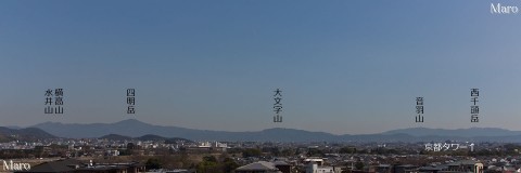 法輪寺から京都盆地と比叡醍醐山地の山々を望む 京都市西京区 2013年3月