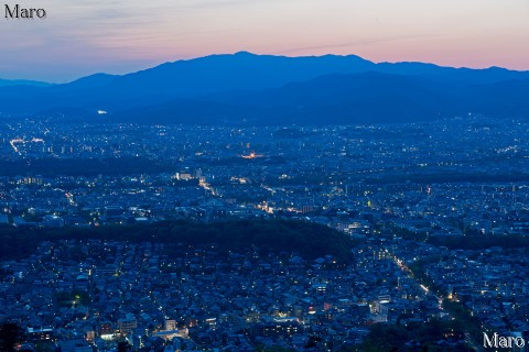 大文字山から京都の夕景を望む