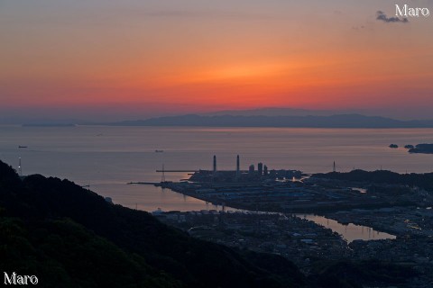 日没後の紀伊水道を「森林公園 雨の森」展望台から望む 和歌山県海南市 2013年5月