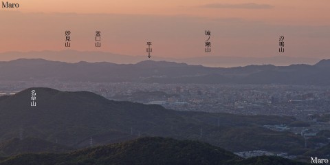 熊尾寺山「森林公園 雨の森」展望台から大阪湾、淡路島、和歌山市の夕景を望む 2013年5月