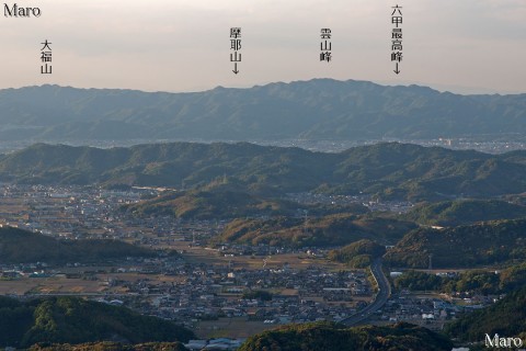 熊尾寺山「森林公園 雨の森」展望台から雲山峰の向こうに六甲山を望む 2013年5月