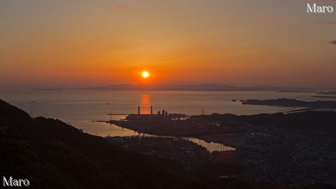 熊尾寺山「森林公園 雨の森」展望台から夕日を望む 和歌山県海南市 2013年5月