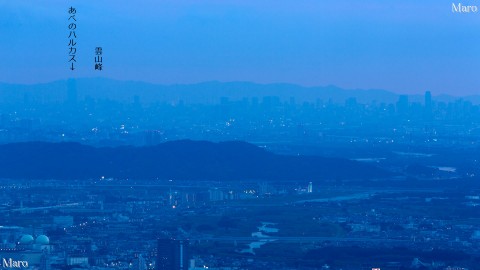 夏の大文字山の山頂から「あべのハルカス」を望む 2013年7月