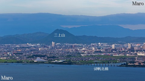 逢坂山から「近江富士」三上山、琵琶湖、帰帆北橋を望む 滋賀県 2013年7月
