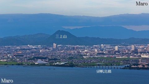 逢坂山から「近江富士」三上山、琵琶湖、帰帆北橋を望む 滋賀県 2013年7月