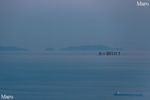 摩耶山「掬星台」から点灯する友ヶ島灯台を望む 2013年8月