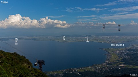 「びわ湖バレイ」打見山頂展望台から琵琶湖、近江盆地を望む 2013年8月