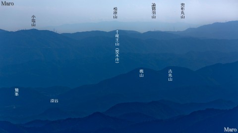 蓬莱山から淡路島、諭鶴羽山地を望む 比良山地 滋賀県大津市 2013年8月