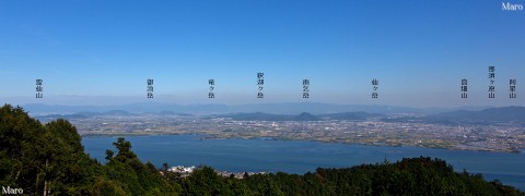 比叡山から琵琶湖と近江盆地、鈴鹿山脈を望む 2013年9月