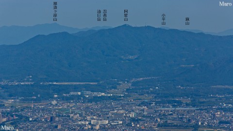 鈴鹿山脈の最南端域と阿星山を比叡山から望む 2013年9月