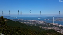 比叡山から琵琶湖の向こうに伊吹山地、湖北の山々を望む 2013年9月