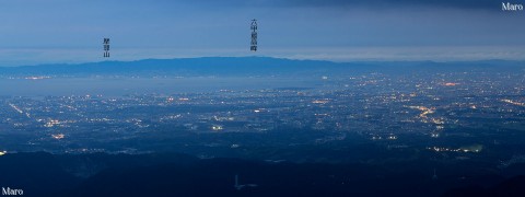岩湧山から大阪平野、大阪湾、神戸の夜景を望む 2013年9月