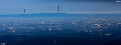 岩湧山から大阪平野、大阪湾、神戸の夜景を望む 2013年9月