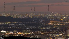 大文字山の火床から「あべのハルカス」の夜景を遠望 2013年9月