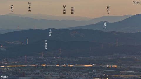 大文字山から白馬山脈、長峰山脈、高野山、信貴山を望む 2013年9月