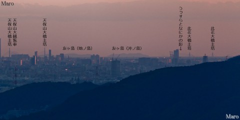 大文字山から此花大橋の向こうに四国らしき島影を望む 2013年9月