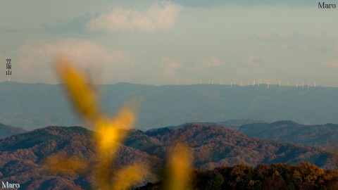 交野山から青山高原ウインドファームの風車群を望む 2013年11月