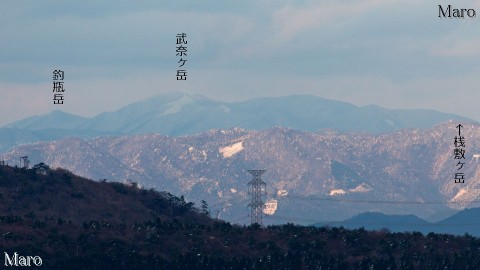 能勢の剣尾山から比良山地最高峰の武奈ヶ岳を遠望 2013年12月