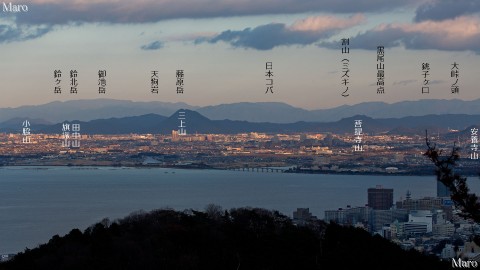 逢坂山（相場山）から「旗振り通信」の山々を望む 滋賀県大津市 2013年12月