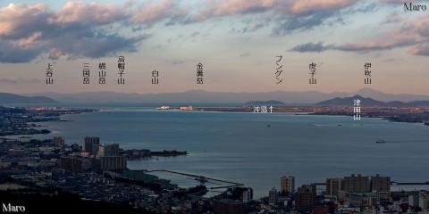 逢坂山から白山、湖北、伊吹山、江越美国境の山々を望む 2013年12月