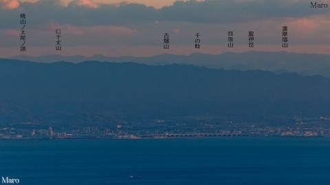 菊水山から和歌山県最高峰の龍神岳、護摩壇山など紀伊山地西部の高峰を望む 2013年12月