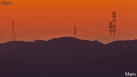 大文字山から高城山らしき山影を望む 2014年1月