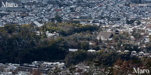 大文字山の火床から真如堂、くろ谷を望む 京都市左京区 2014年1月