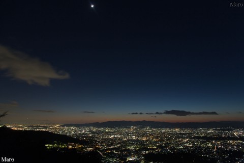 大文字山の火床から京都の夜景を望む 2014年1月