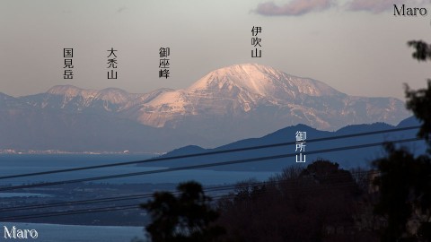 如意ヶ岳（如意ヶ嶽）から滋賀県最高峰の伊吹山を遠望 京都市左京区 2014年1月