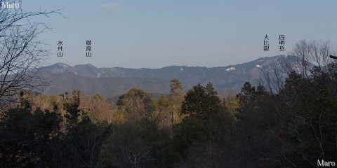 上賀茂の神山から比叡山四明岳と比叡山北尾根を望む 京都市北区 2014年2月