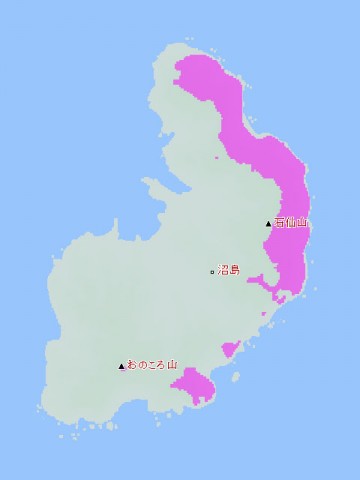 「あべのハルカス」可視マップ 兵庫県 沼島（淡路島）