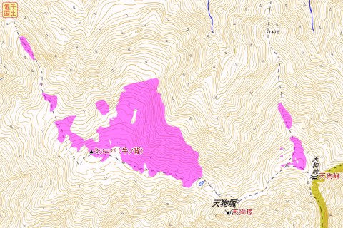 「あべのハルカス」可視マップ 徳島県 ミツコバ、天狗塚（剣山地）