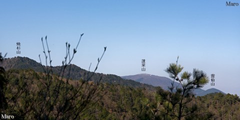 金毘羅山から焼杉山、蓬莱山を望む 大原三山から比良山地 2014年4月