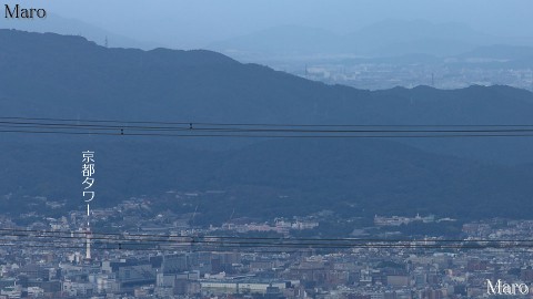 ポンポン山から京都タワー、京都市南東部を望む 2014年10月