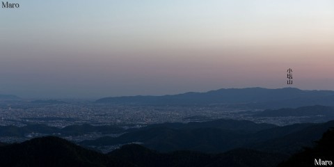 金毘羅山の展望地から京都の夕景を望む 京都市左京区大原・静原 2014年5月