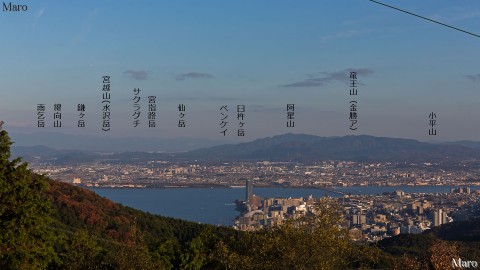 如意ヶ岳の近江大橋展望地から鈴鹿山脈、琵琶湖を望む 2014年11月