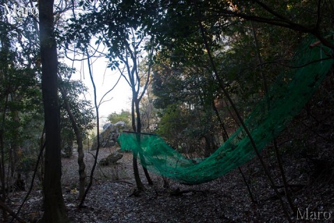 灰山庭園（灰山遺跡、灰山城跡）のハンモック 如意ヶ岳 2014年11月