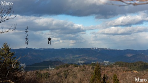 桟敷ヶ岳の山頂から芦生研究林の山々を望む 京都北山 2014年12月