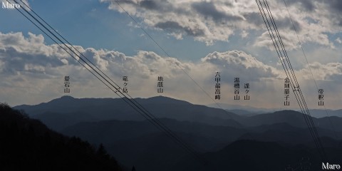 城丹国境尾根（桟敷ヶ岳）から愛宕山、六甲山、丹生山系の山々を望む 京都北山 2014年12月