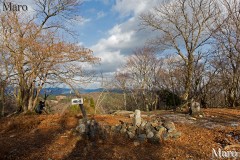 桟敷ヶ岳の山頂 標高895.7m京都北山 京都市北区 2014年12月